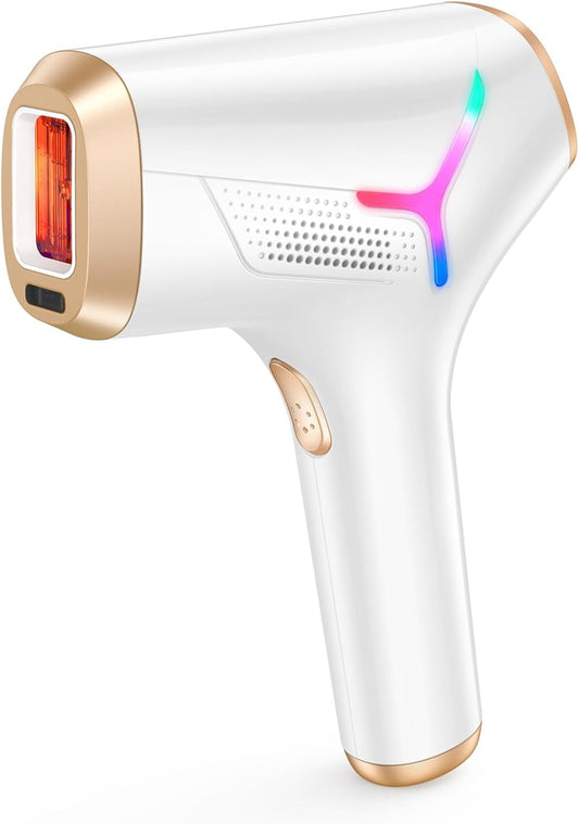 Haarlosy IPL Geräte Haarentfernung Laser für Frauen und Männer, zu Hause IGBT Schmerzfreies IPL Haarentfernungsgerät für Schnelleres Ergebnis, für Gesicht, Bikinizone, Achseln, Körper, Gold