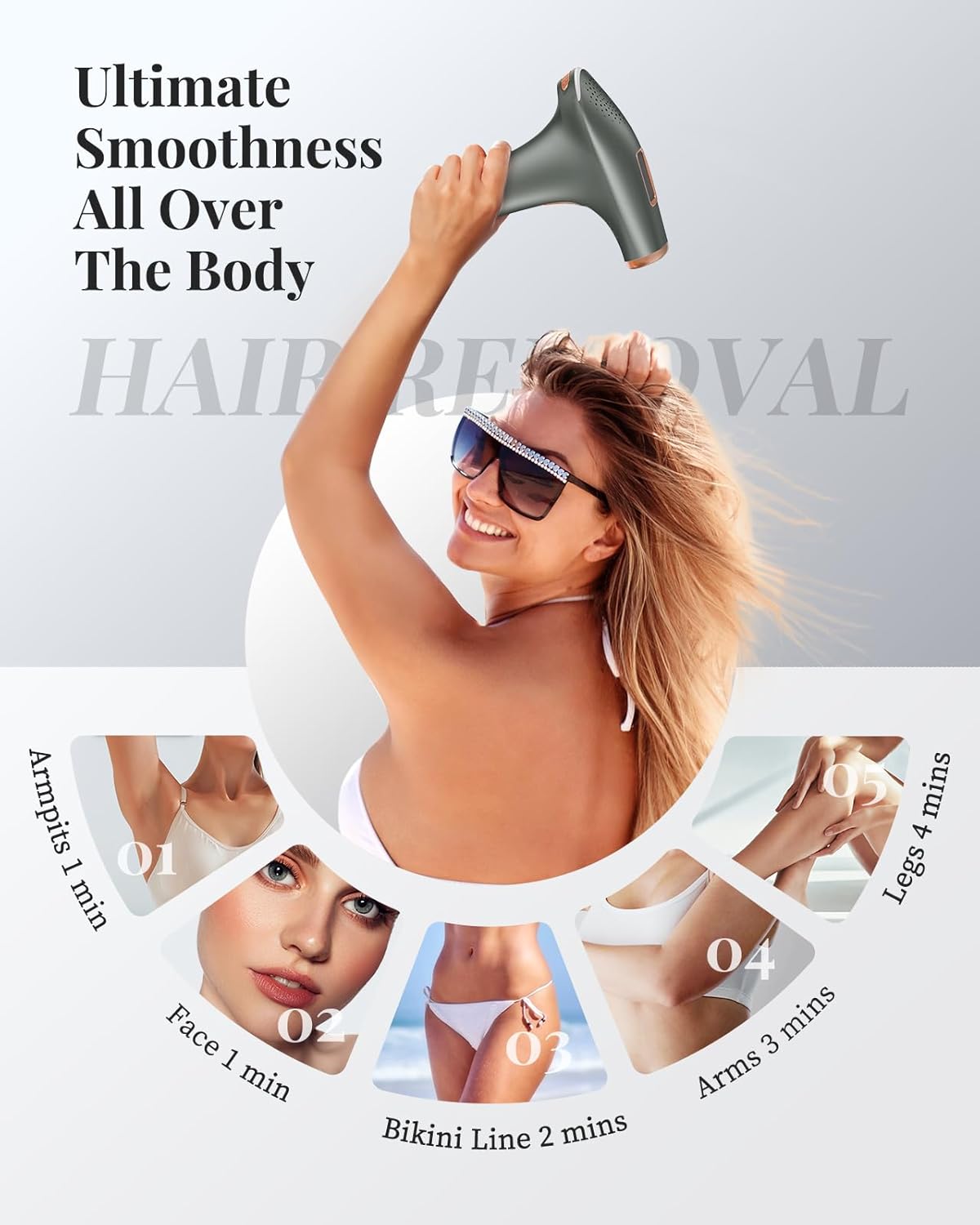 Haarlosy IPL Laser Hair Removal Device with 3-in-1