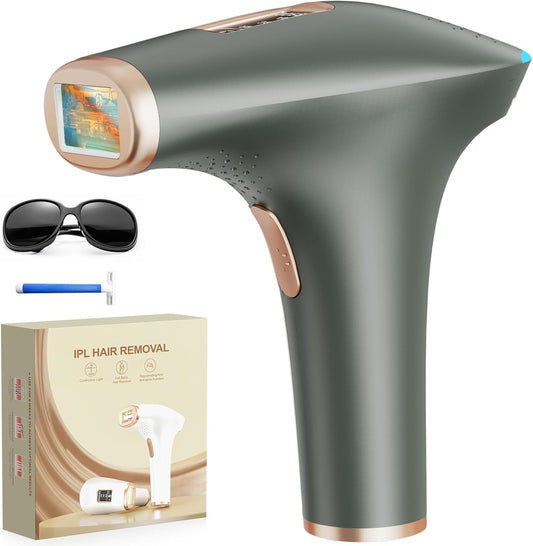 Haarlosy IPL Geräte Haarentfernung Laser - Schmerzfreie Haarentfernungsgerät mit 3 Erweiterte Funktionen HR/SC/RA, 9 Stufen, 999,900 Blitzen zu Hause für Frauen, Männer, Achseln, Bikini, Beine, Körper