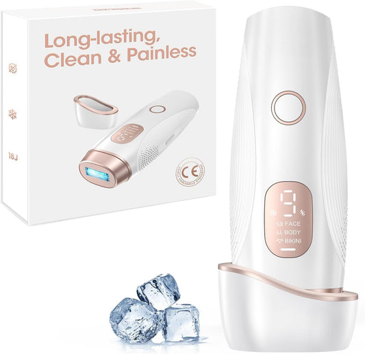 IPL Hair Removal for Women and Men, Ice Cooling Painless Laser Hair Removal Device for Bikini Line