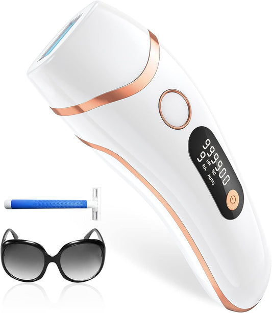 Haarlosy Epilatore Luce Pulsata IPL, 2 Modalità 5 Livelli Energia Epilatore Laser, 999,999 Flashes Regolabile Adatto Depilatore Corpo, Viso, Ascelle, Gambe (Bianco)