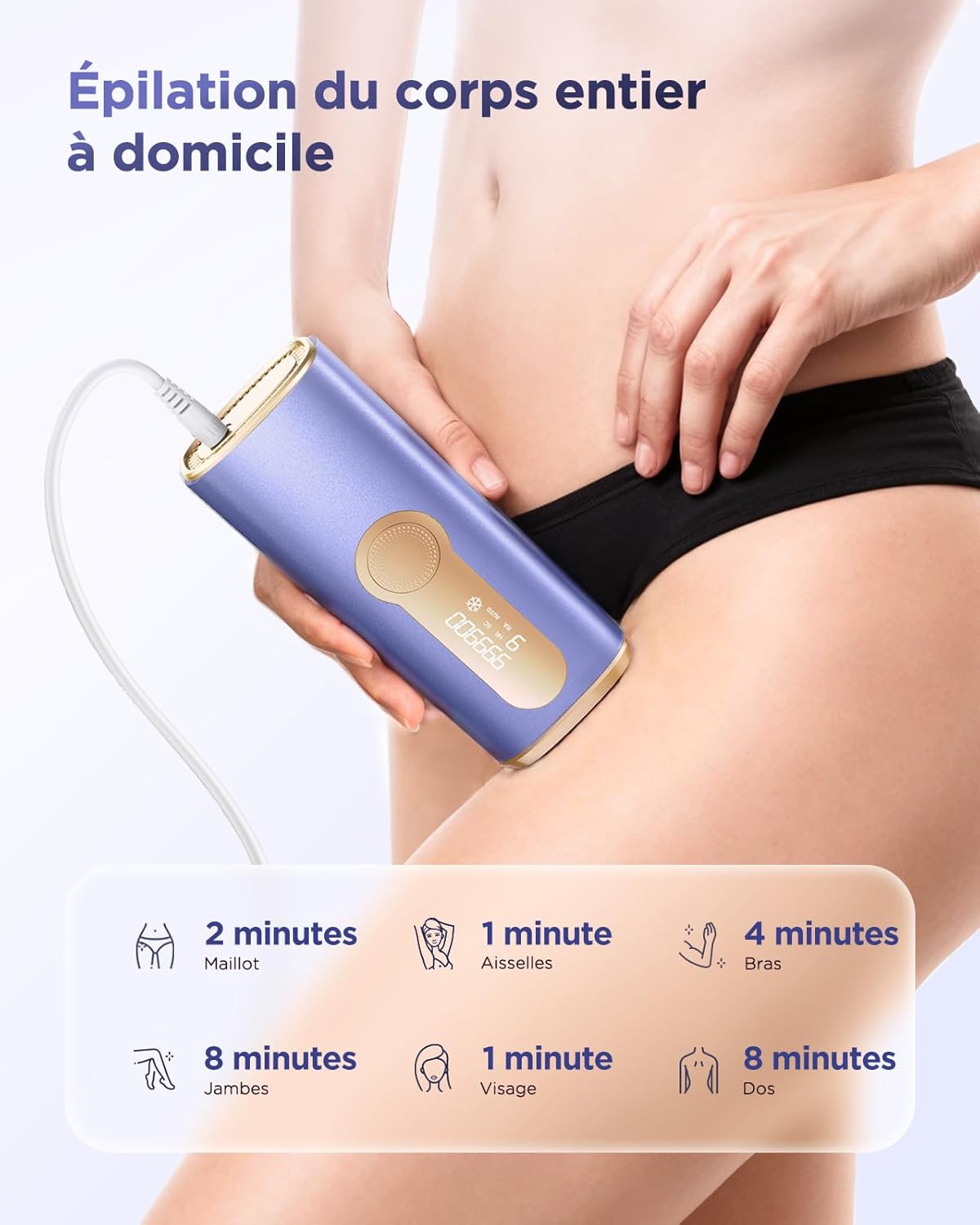 Haarlosy Épilateur Lumière Pulsée avec Indolore Refroidissement