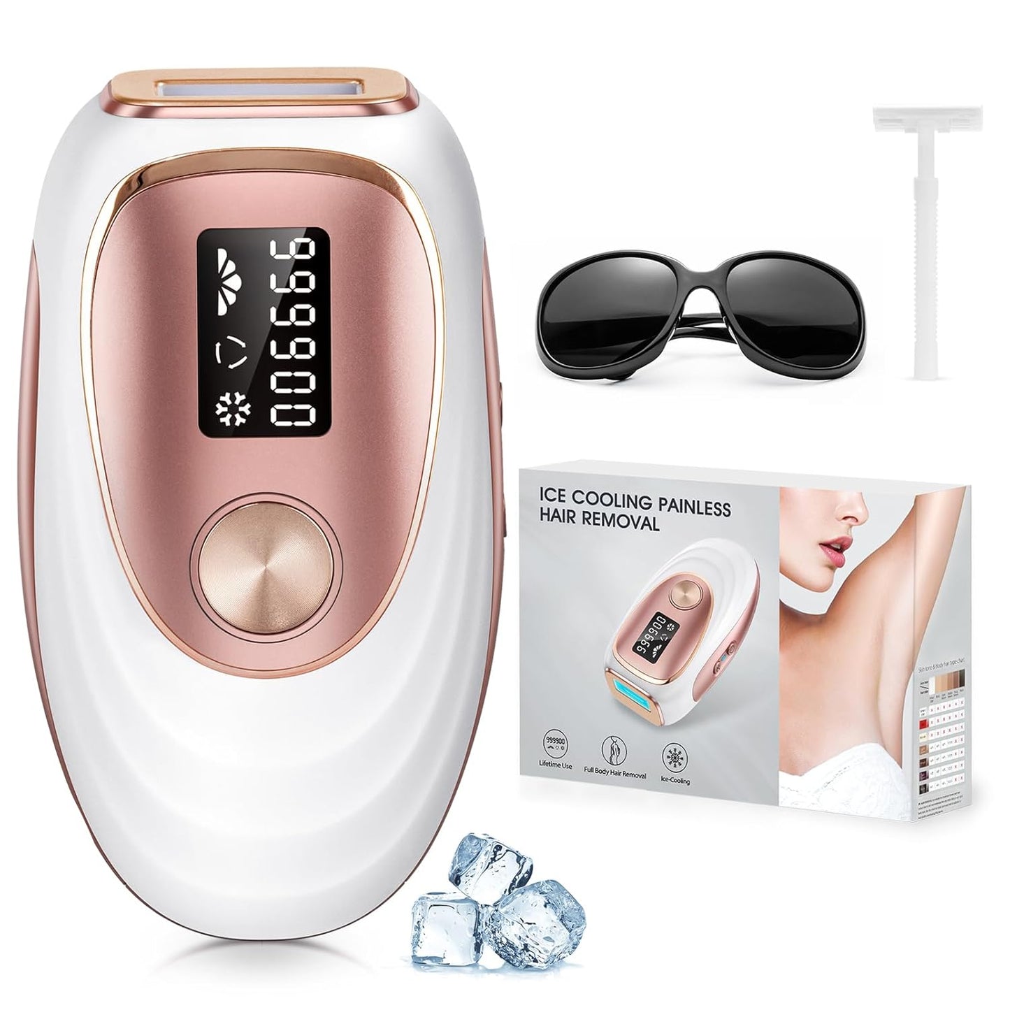 LYSMOSKI Laser Hair Removal, IPL Hair Removal with Ice-Cooling System