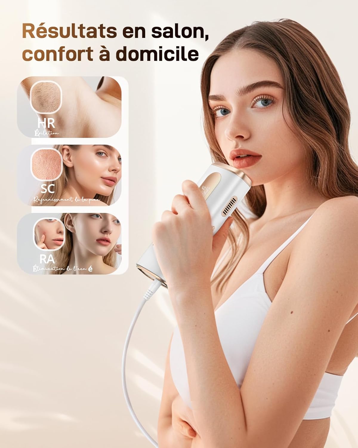 Haarlosy Épilateur Lumière Pulsée avec Indolore Refroidissement