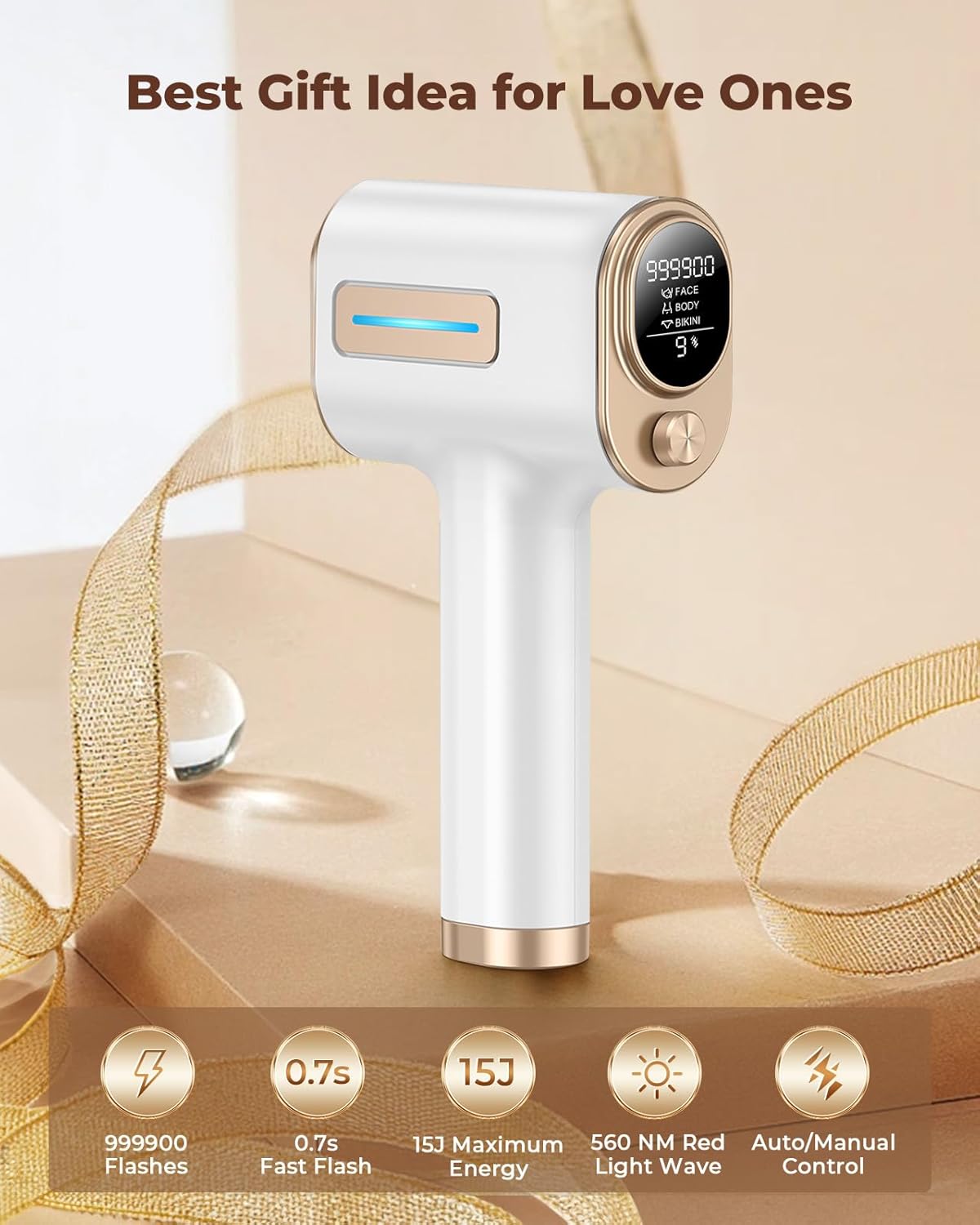 Haarlosy IPL Laser Hair Removal Device - 3X Faster & Painless, at Home IGBT Laser Hair Remover