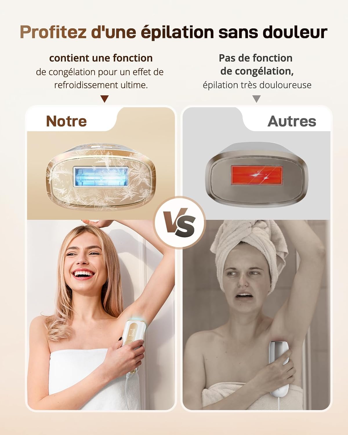 Haarlosy Épilateur Lumière Pulsée avec Indolore Refroidissement