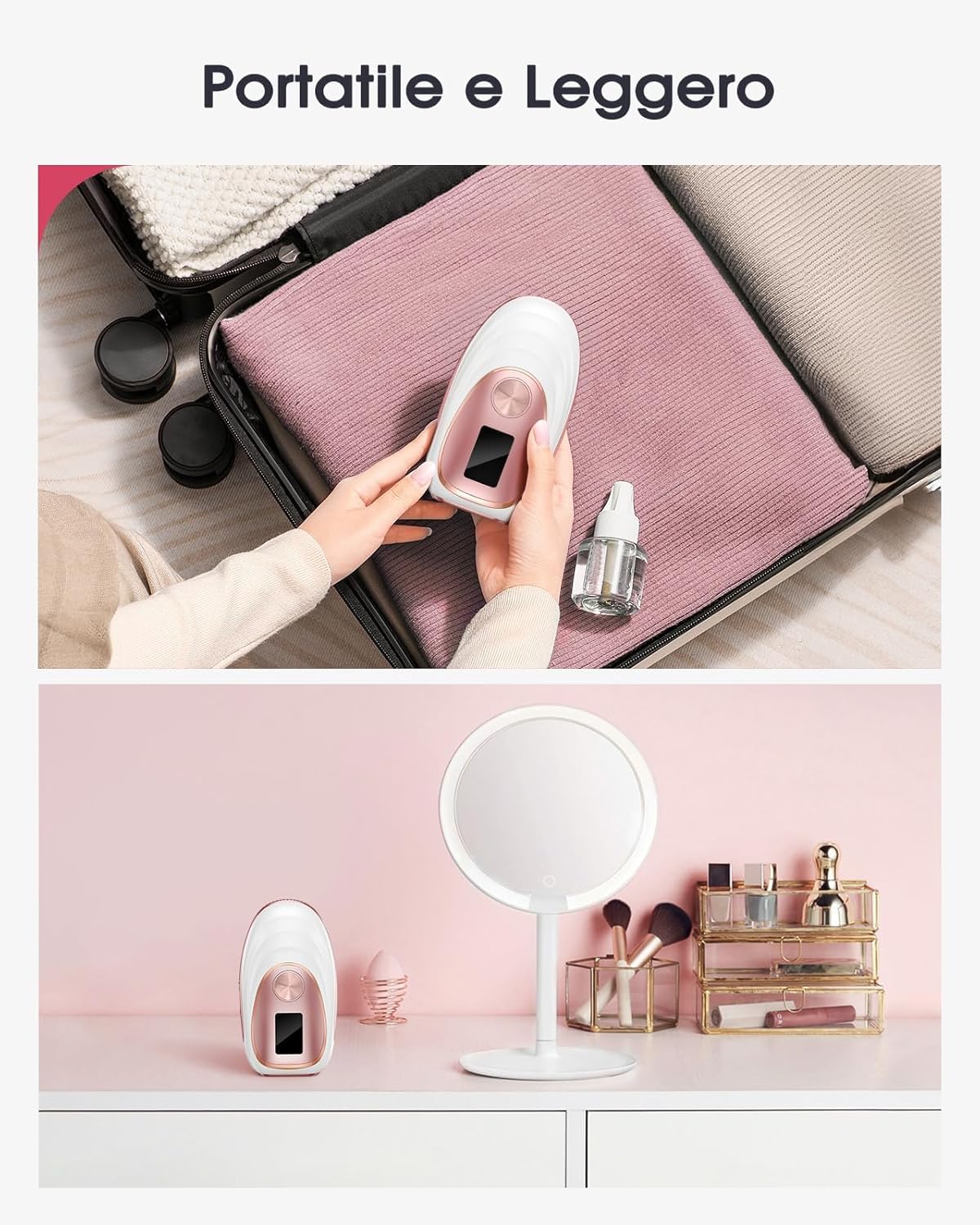 Haarlosy IPL Laser Hair Removal Device for Women and Men, Ice Cooling Painless Hair Remover Machine for Salon Quality Long Lasting Results at Home, for Face, Bikini Line, Armpit, Leg, Body, Pink