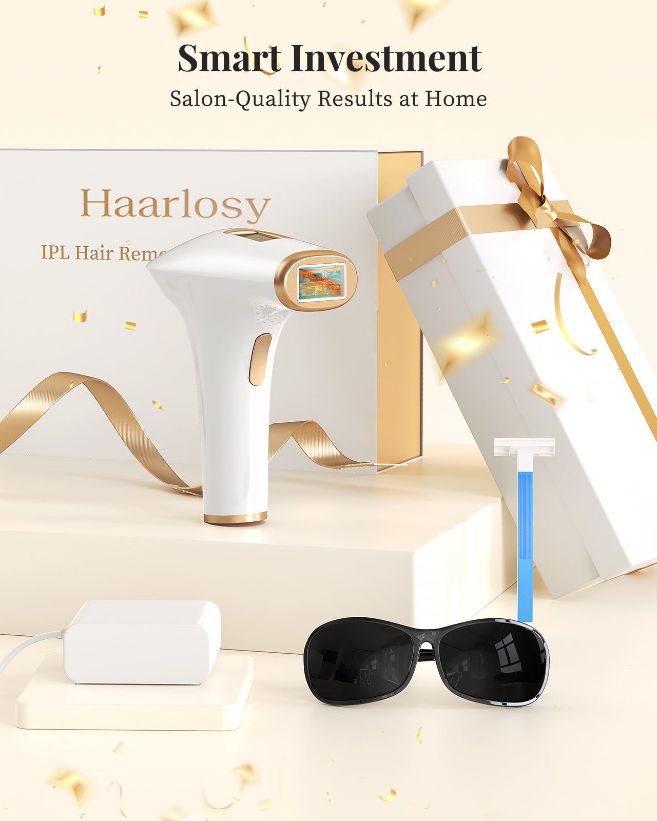 Haarlosy IPL Laser Hair Removal Device for Women and Men with 3-in-1 and Salon Quality Result at Home