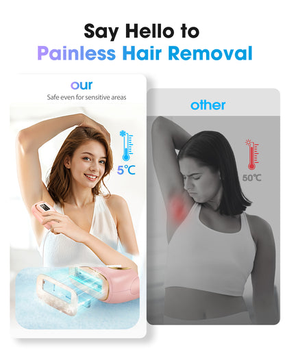 Haarlosy IPL Laser Hair Removal Device for Women and Men with Ice Cooling Painless Salon Quality Result at Home, Lazer Hair Remover for Face Bikini Line Body, 5 Levels, 999,900 Flash Light