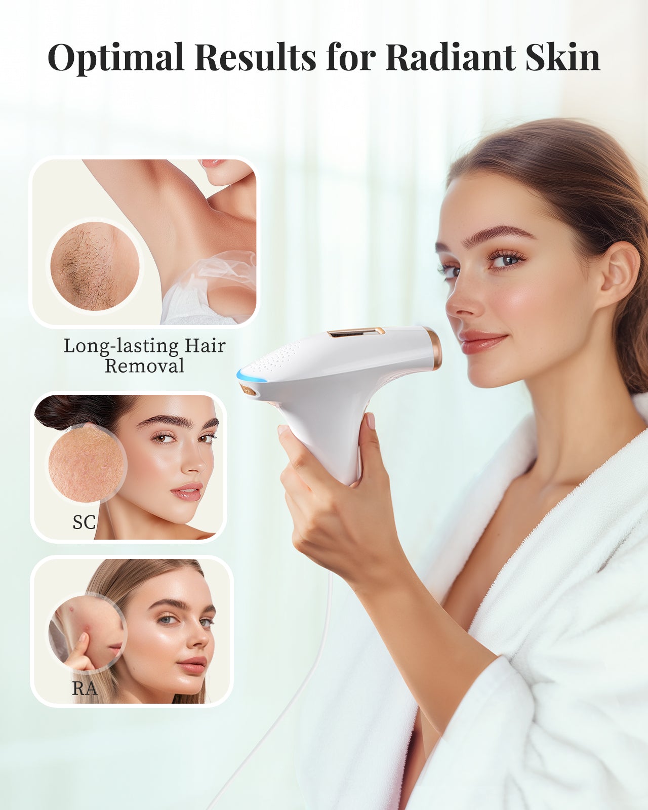Haarlosy IPL Laser Hair Removal Device for Women and Men with 3-in-1 and Salon Quality Result at Home