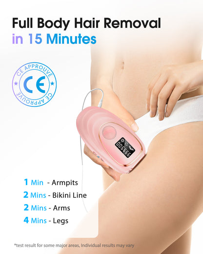 Haarlosy IPL Laser Hair Removal Device for Women and Men with Ice Cooling Painless Salon Quality Result at Home, Lazer Hair Remover for Face Bikini Line Body, 5 Levels, 999,900 Flash Light