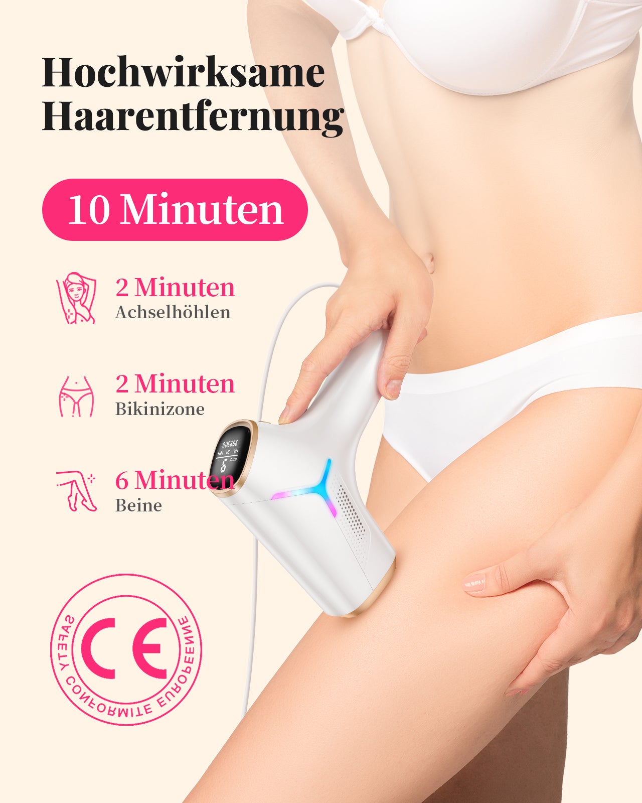 Haarlosy IPL Geräte Haarentfernung Laser Haarentfernungsgerät Frauen Männer
