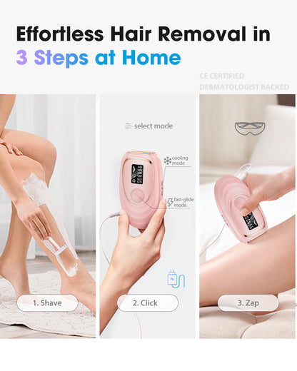 Haarlosy IPL Laser Hair Removal Device for Women and Men with Ice Cooling Painless Salon Quality Result at Home, Lazer Hair Remover for Face Bikini Line Body, 5 Levels, 999,900 Flash Light