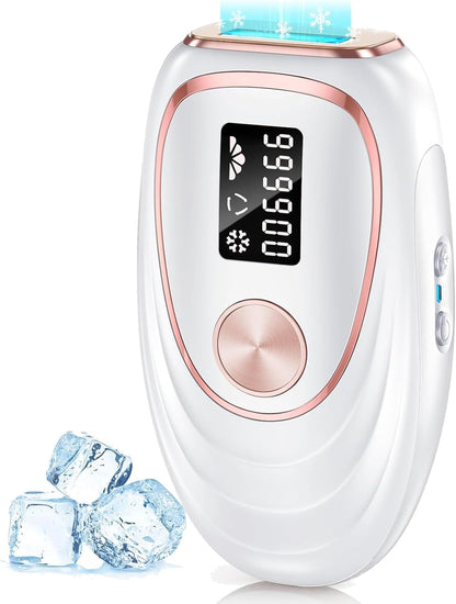 Haarlosy IPL Geräte Haarentfernung Laser mit Gefrierfunktion, Schmerzfreie 5 Energiestufen 999,900 Lichtimpulse Haarentfernungsgerät für Damen Männer Gesicht Achseln Beine und Körper