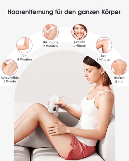 Haarlosy IPL Devices Hair Removal Laser with Cooling Function, 5 Energy Levels, 999,900 Light Pulses, Painless IPL Hair Removal Device for Women, Men, Face, Armpits, Legs and Body (White)