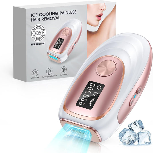 Haarlosy Epilatore Luce Pulsata con Ghiaccio, Efficiente IPL Epilatore Laser 999900 Impulsi Luminosi