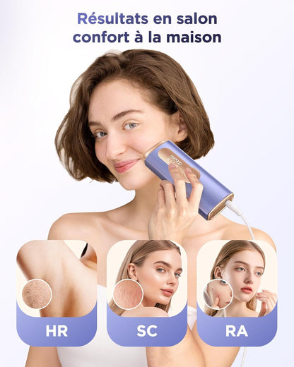 Haarlosy Épilateur Lumière Pulsée avec Indolore Refroidissement