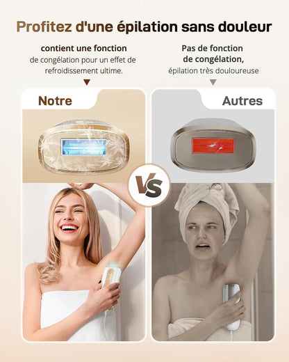 Haarlosy Épilateur Lumière Pulsée avec Indolore Refroidissement