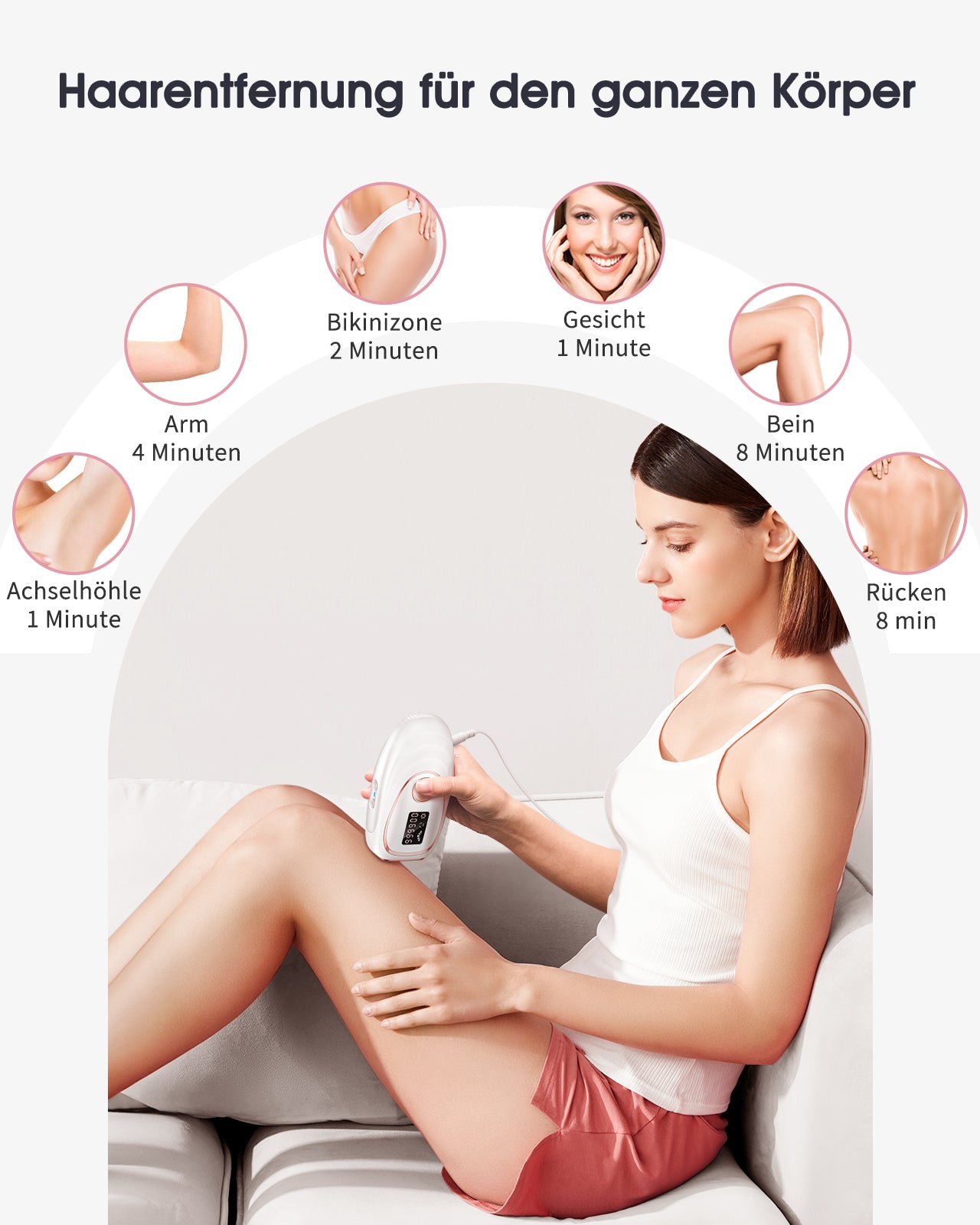 Haarlosy IPL Geräte Haarentfernung Laser mit Gefrierfunktion, Schmerzfreie 5 Energiestufen 999,900 Lichtimpulse Haarentfernungsgerät für Damen Männer Gesicht Achseln Beine und Körper