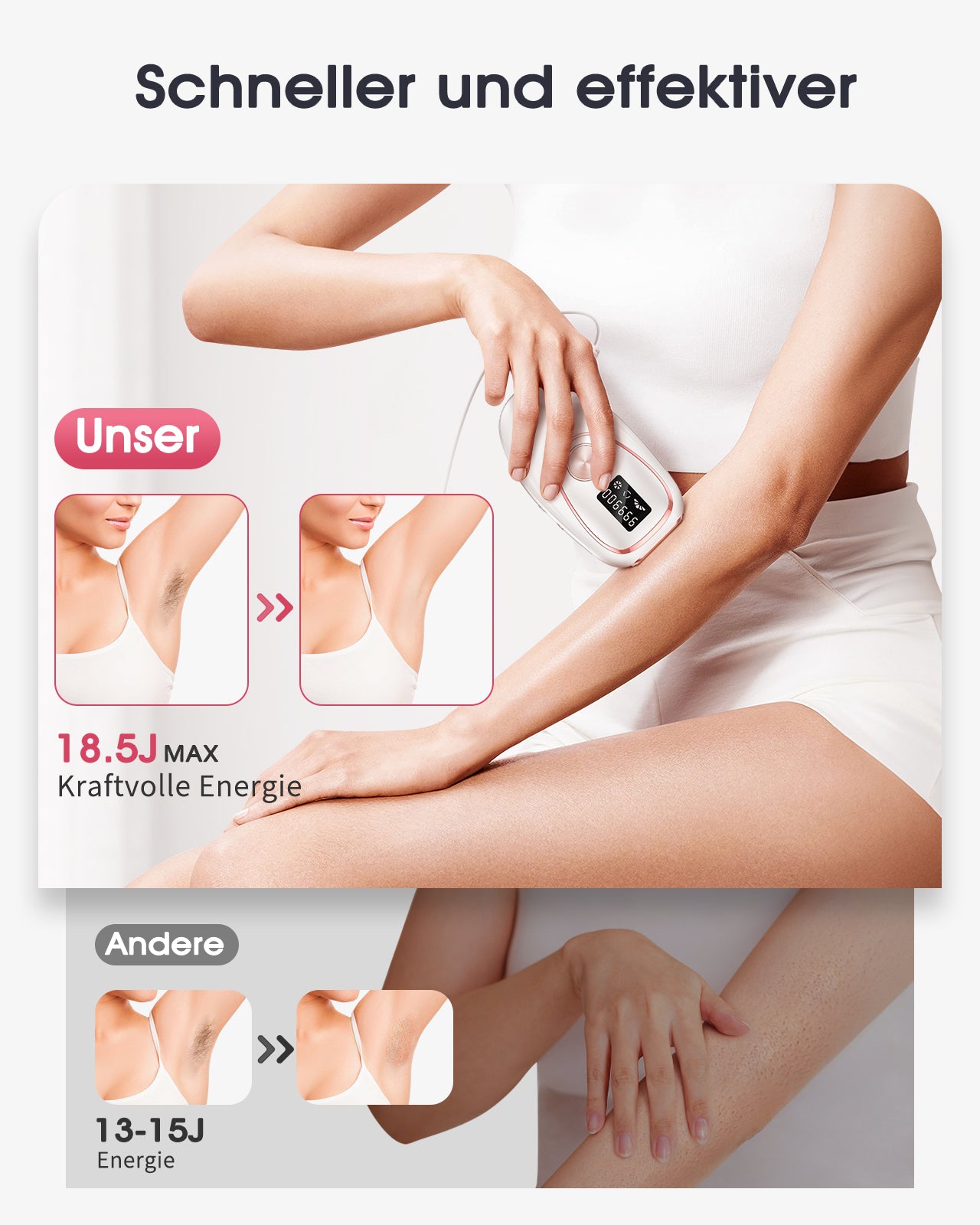 Haarlosy IPL Geräte Haarentfernung Laser mit Gefrierfunktion, Schmerzfreie 5 Energiestufen 999,900 Lichtimpulse Haarentfernungsgerät für Damen Männer Gesicht Achseln Beine und Körper