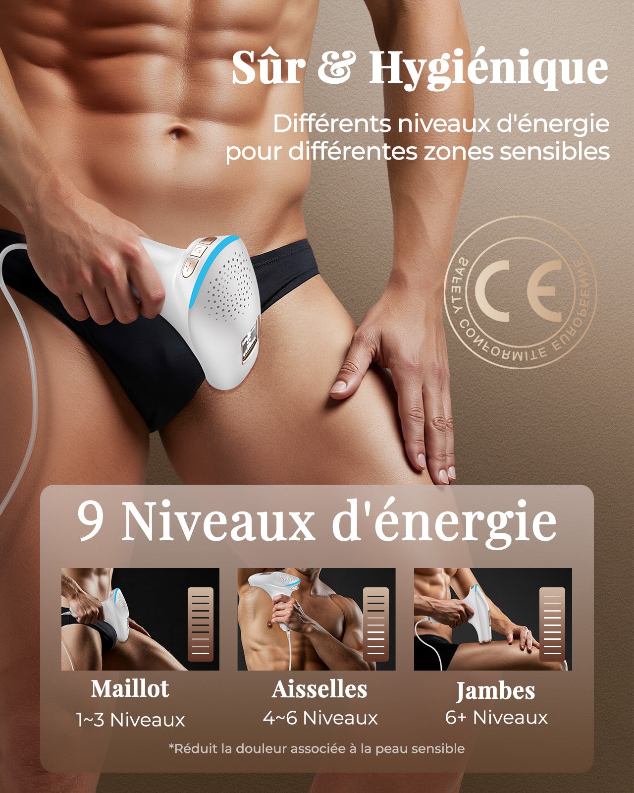 Haarlosy Épilateur Lumière Pulsée, Grande Fenêtre 5 cm², 999,900 Flashs IPL, 9 Niveaux & 2 Modes, Auto/Manuel – Épilation Laser Définitive Maison Femme & Homme, Visage, Corps, Aisselles, Bikini