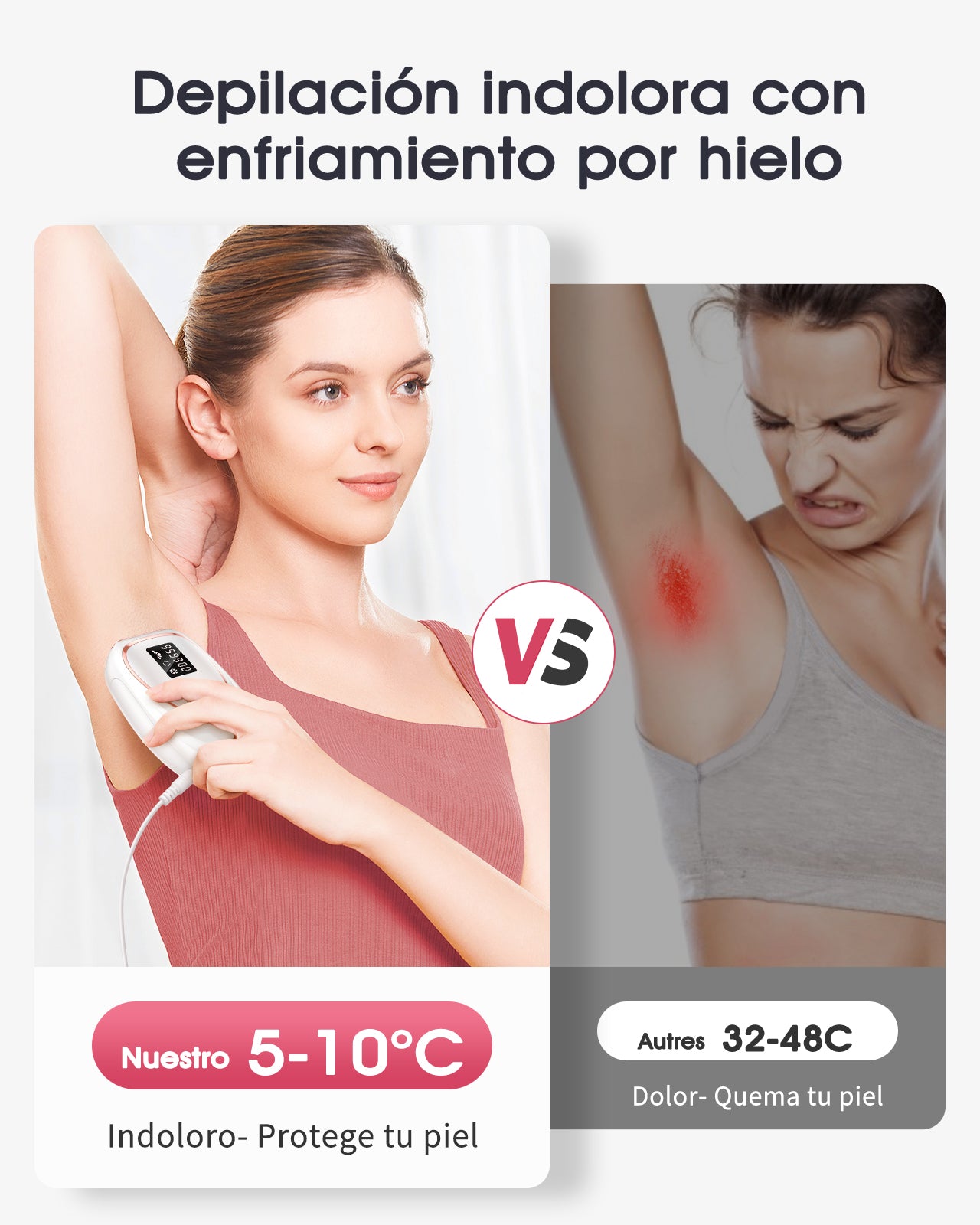 Haarlosy Depiladora de Luz Pulsada IPL con Función de Enfriamiento, 999,900 Flashes, 5 Nivel de Energía, Depiladora Láser Indolora para Mujeres, Hombres, Rostro, Axilas, Piernas y Cuerpo Blanco