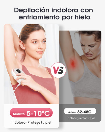 Haarlosy Depiladora de Luz Pulsada IPL con Función de Enfriamiento, 999,900 Flashes, 5 Nivel de Energía, Depiladora Láser Indolora para Mujeres, Hombres, Rostro, Axilas, Piernas y Cuerpo Blanco