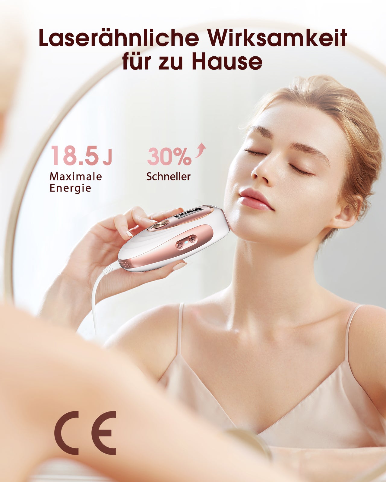 Haarlosy IPL Geräte Haarentfernung mit Kühlfunktion, 999,900 Lichtimpulse, 5 Energiestufen Schmerzfreie IPL Haarentfernung Laser Hair Removal für Frauen, Männer, Intimbereich, Körper und Beine - Rose