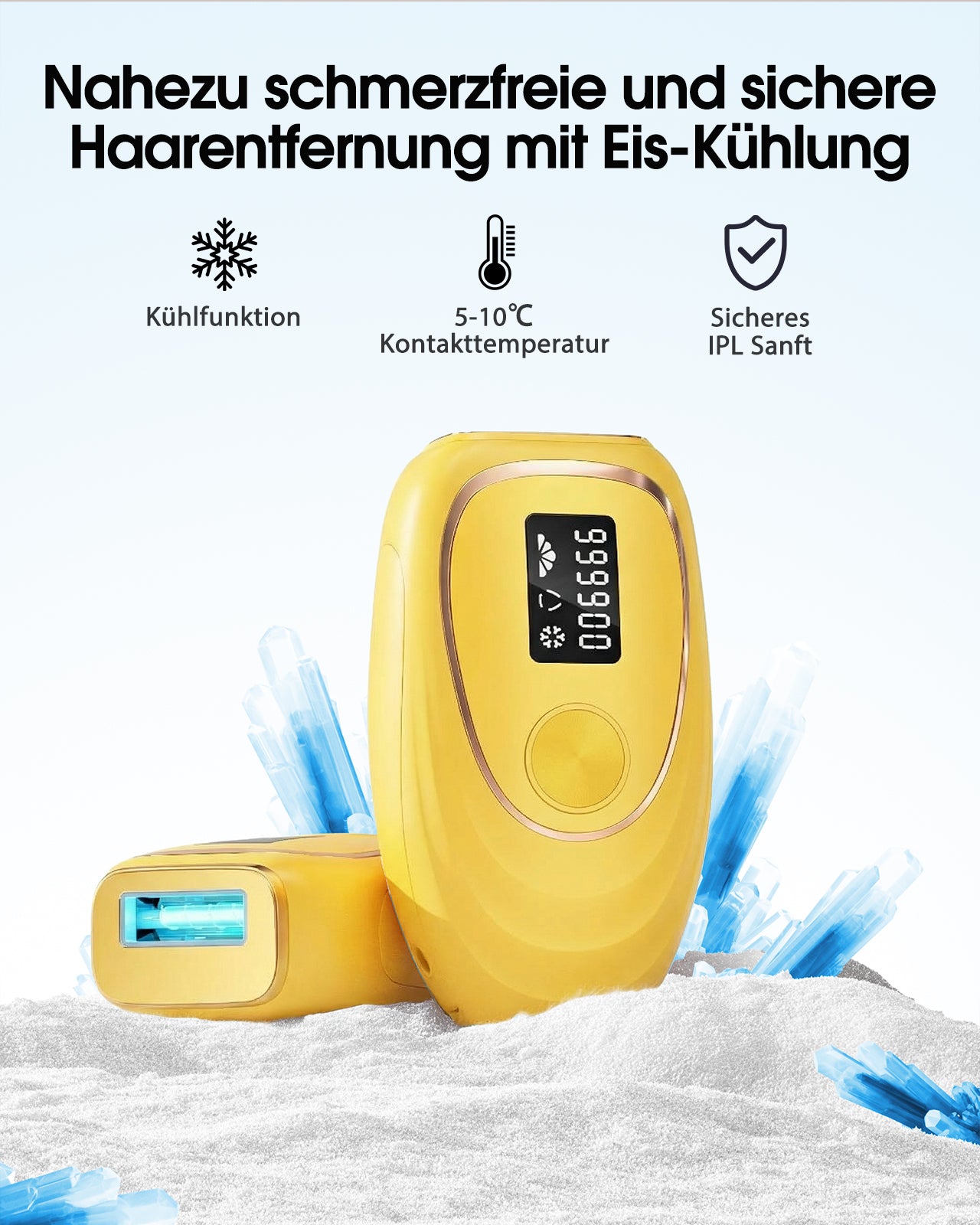 Haarlosy IPL Geräte Haarentfernung mit Kühlfunktion, 999,900 Lichtimpulse, 5 Energiestufen Schmerzfreie IPL Haarentfernung Laser Hair Removal für Frauen, Männer, Intimbereich, Körper und Beine