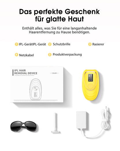 Haarlosy IPL Geräte Haarentfernung mit Kühlfunktion, 999,900 Lichtimpulse, 5 Energiestufen Schmerzfreie IPL Haarentfernung Laser Hair Removal für Frauen, Männer, Intimbereich, Körper und Beine