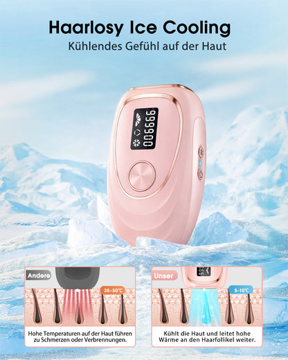 Haarlosy IPL Geräte Haarentfernung mit Kühlfunktion, 999,900 Lichtimpulse, 5 Energiestufen Schmerzfreie IPL Haarentfernung Laser Hair Removal für Frauen, Männer, Intimbereich, Körper und Beine