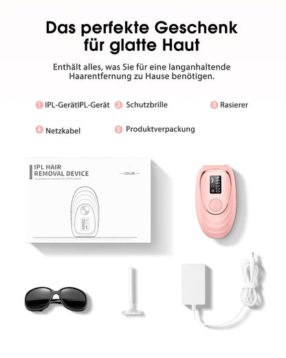Haarlosy IPL Geräte Haarentfernung mit Kühlfunktion, 999,900 Lichtimpulse, 5 Energiestufen Schmerzfreie IPL Haarentfernung Laser Hair Removal für Frauen, Männer, Intimbereich, Körper und Beine